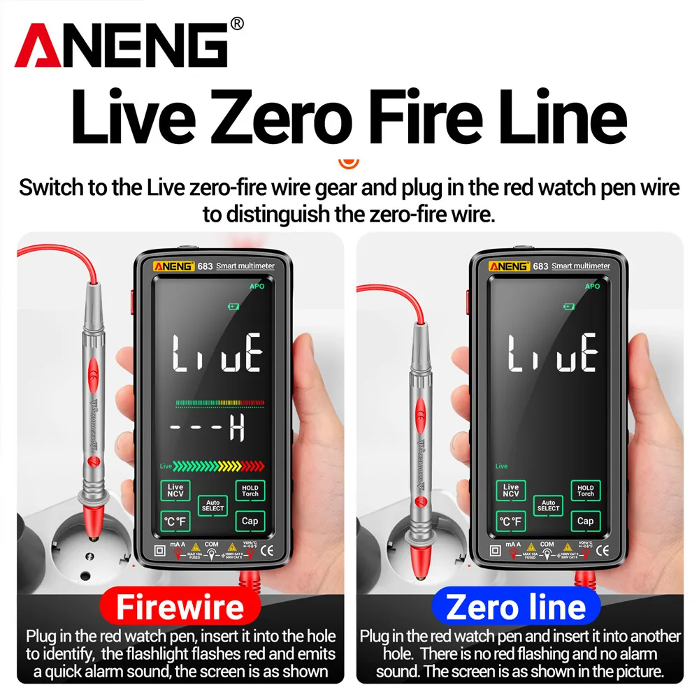 ANENG 683 Touch Smart Multimeter 6000 Counts AC/DC Voltage Tester