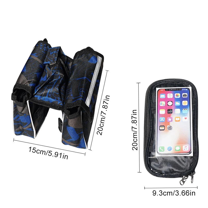 Bike Bag Bicycle Bag Bike Accessory Bike Storage Box Xunting Bicycle Pannier Top Front Tube Frame Bag Waterproof MTB Road Bike Storage 6.0 Inches Phone Case Cycling Bag Touch Screen