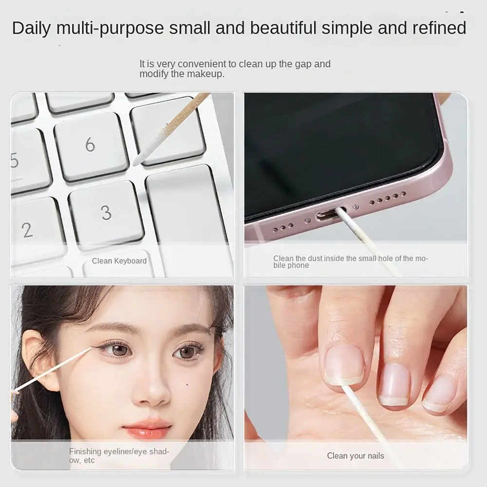 100pcs/bag Cosmetic Tattoo Tools Disposable Cotton Swab Makeup Accessories Ultra-small Tip Cotton Sticks Lint Free Micro Brushes