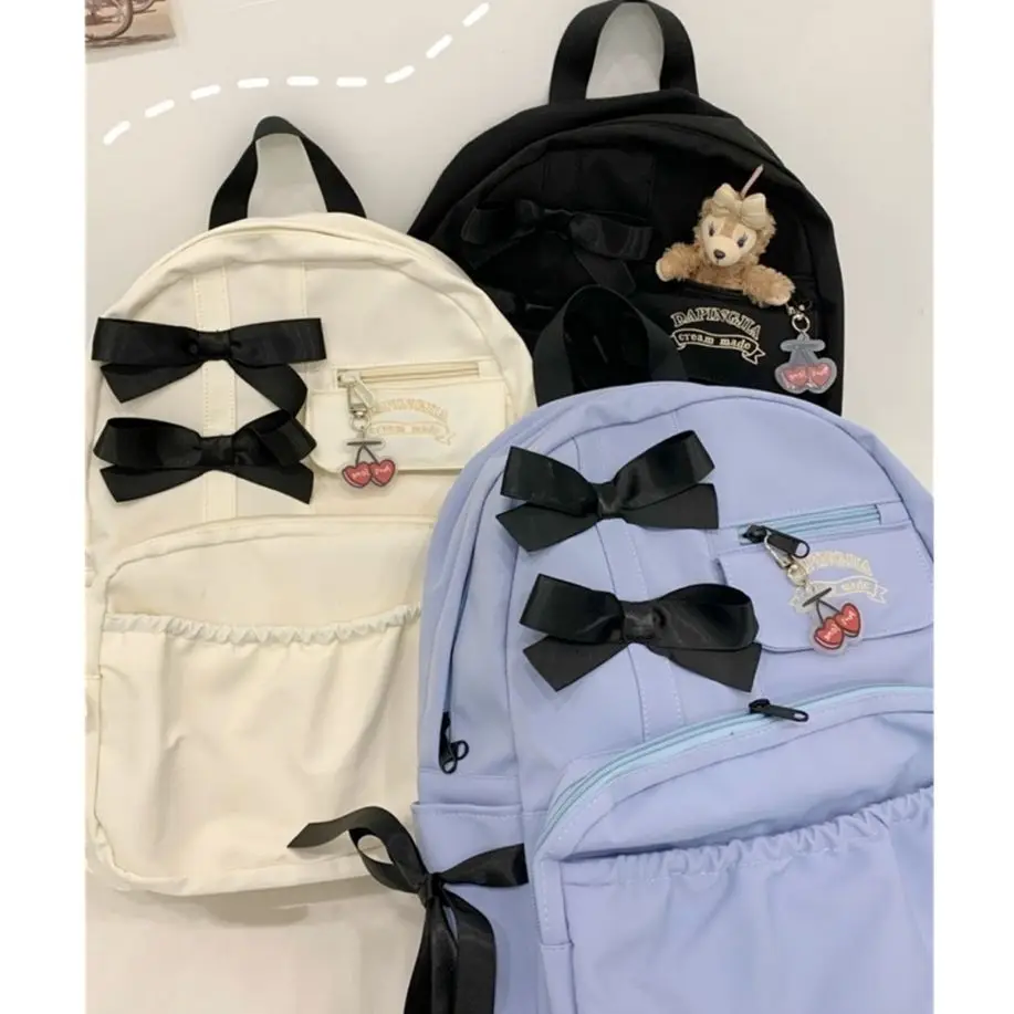 Miyagawa Japanese Ins Cute Girl Bow Backpack for Middle School Students High School Students High-capacity Backpacks 6