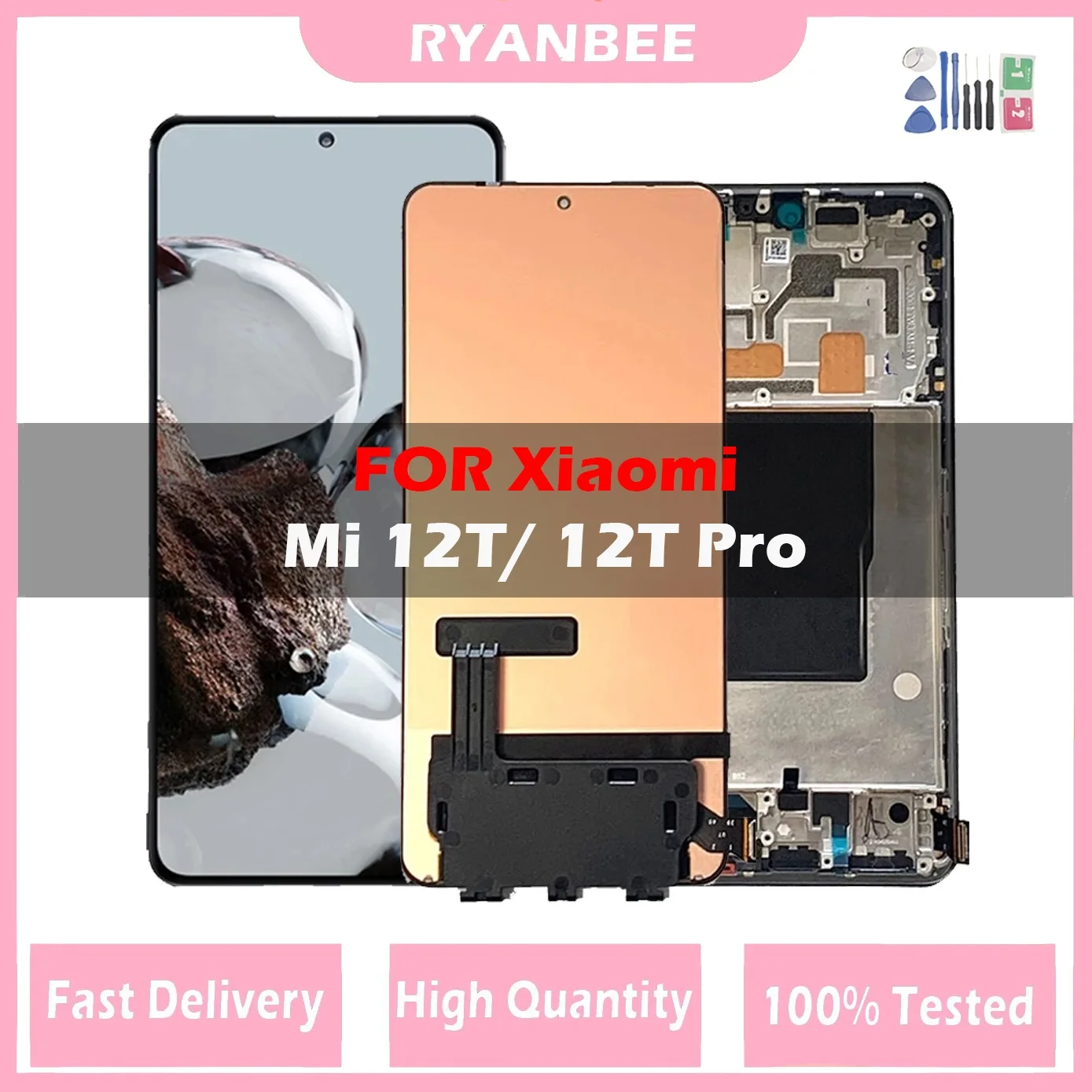 

6.76" AMOLED For Xiaomi Mi 12T Pro LCD 22081212UG Display Screen Touch Digitizer Assembly For Xiaomi 12T LCD 22071212AG LCD