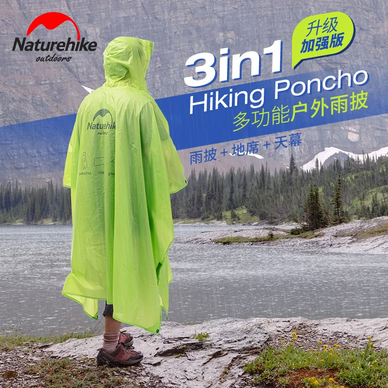 Naturehike Upgrade Outdoor Poncho Ultra Light Mountaineering Hiking Raincoat 3 In 1 Cycling Portable Backpack Raincoat hiking jackets waterproof hiking jackets waterproof jacket waterproof raincoat waterproof coats