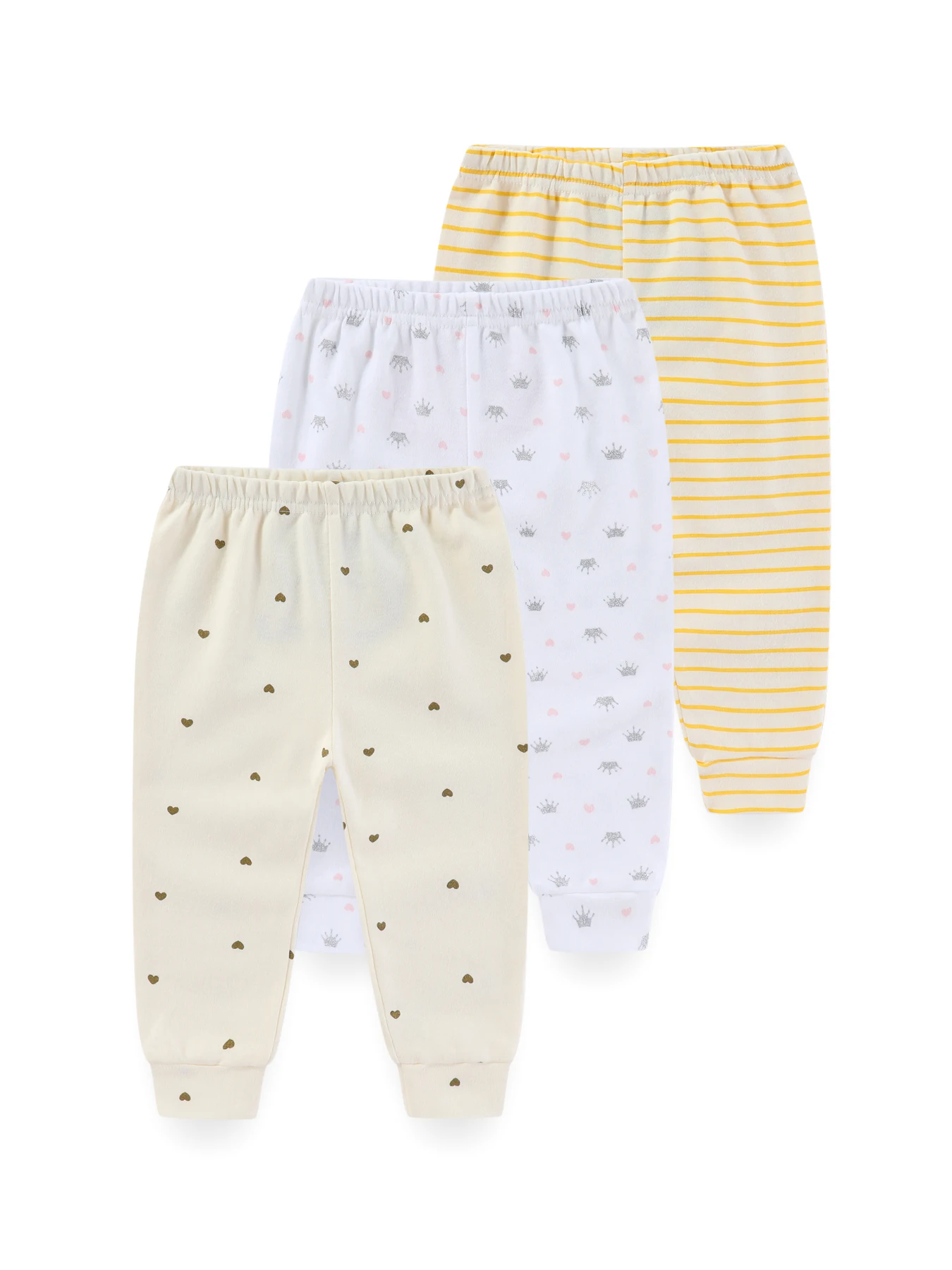 Baby Trousers Cotton Pants Kiddiezoom Cartoon Baby Pants 3-Pack Boy Girl Long Trousers 0-24M Cotton Soft Infant Clothes