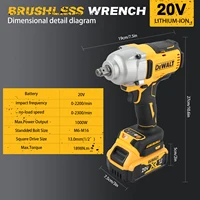 DEWALT DCF900 Impact Wrench 1/2" Inch High 20V Torque With Hog Ring Anvil  Brushless Cordless Wrench Dewalt Power Tools 2