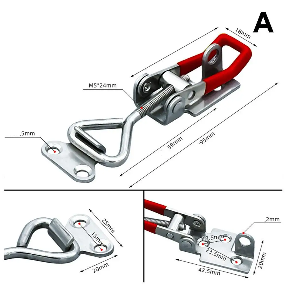 304 Stainless Steel Bolt Type Quick Clamp Latch Latch Clamp Adjustable Strap 4001 4002 4003