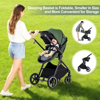 Poussette bébé 3-en-1 légère, système de voyage multifonctionnel, landau pour nouveau-né, position haute, pliable, couleur populaire, avec base pour siège auto 3