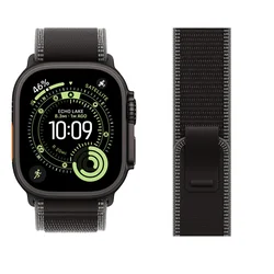 Premium Nylon Trail Loop Strap for Apple Watch Ultra - Versatile and Durable Band for All Series (BLACK Charcoal)
