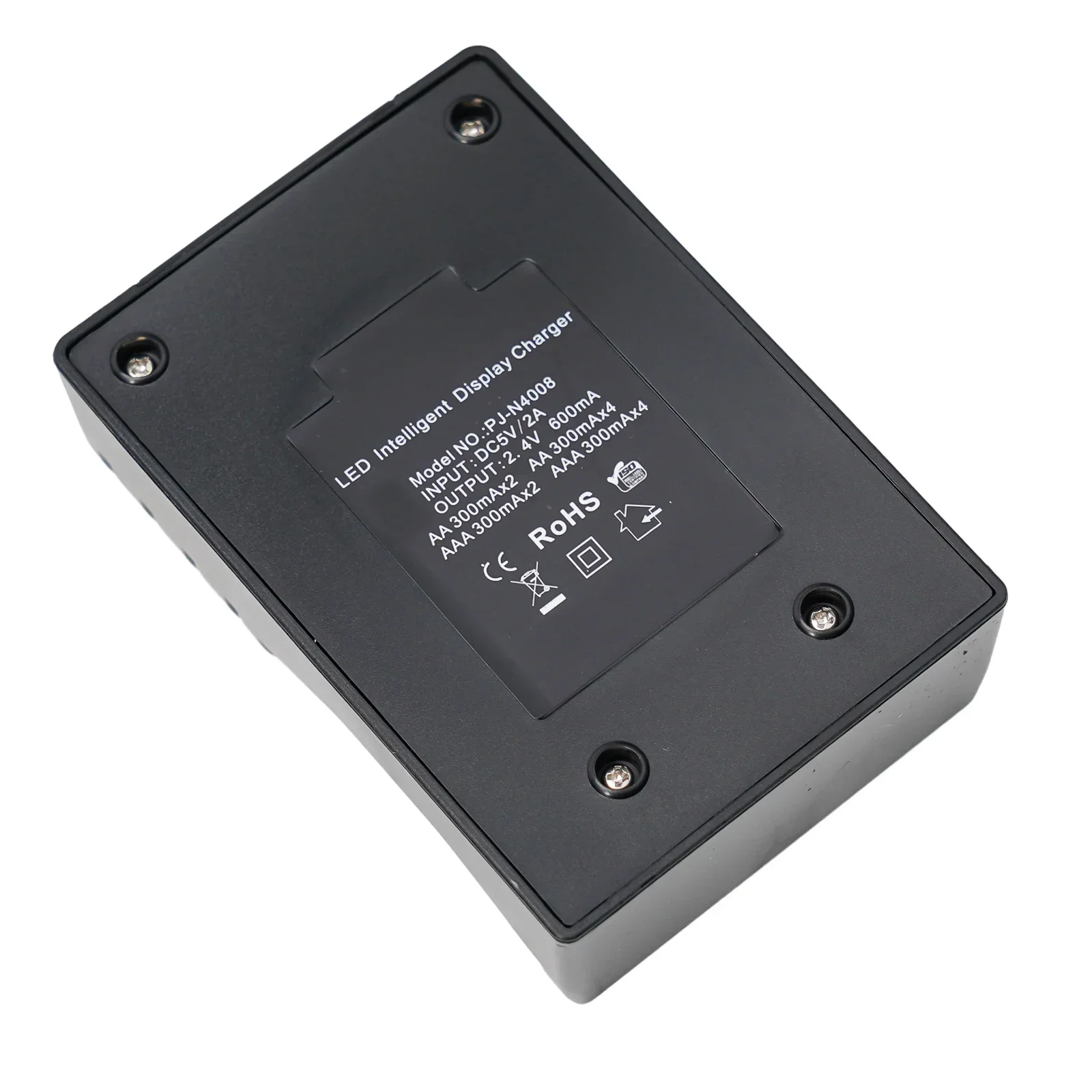 Strong and Reliable 4 Slot Battery Charger Compatible with AA AAA Ni MH Ni Cd Rechargeable Batteries Overcharge Protection