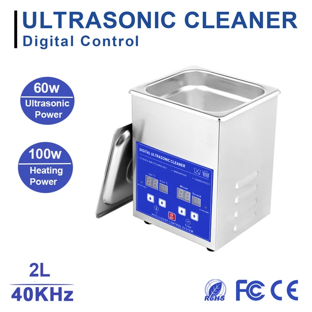 3.2L Jewelry Cleaner Heated Ultrasonic Machine with Knob Control, Heater and Timer (Basket Included)