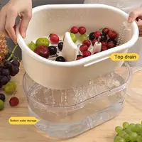 Fruit Solution Efficient Fruit Vegetable Washer with Large Capacity Spinner Bowl Detachable Brush Drain Basket for Easy Cleaning 2