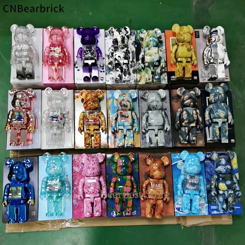 Figures Bearbrick 400% Camouflage Shark Building Block Bear Fly Boy Violent Bape Joint Ring Pendulum Anime |