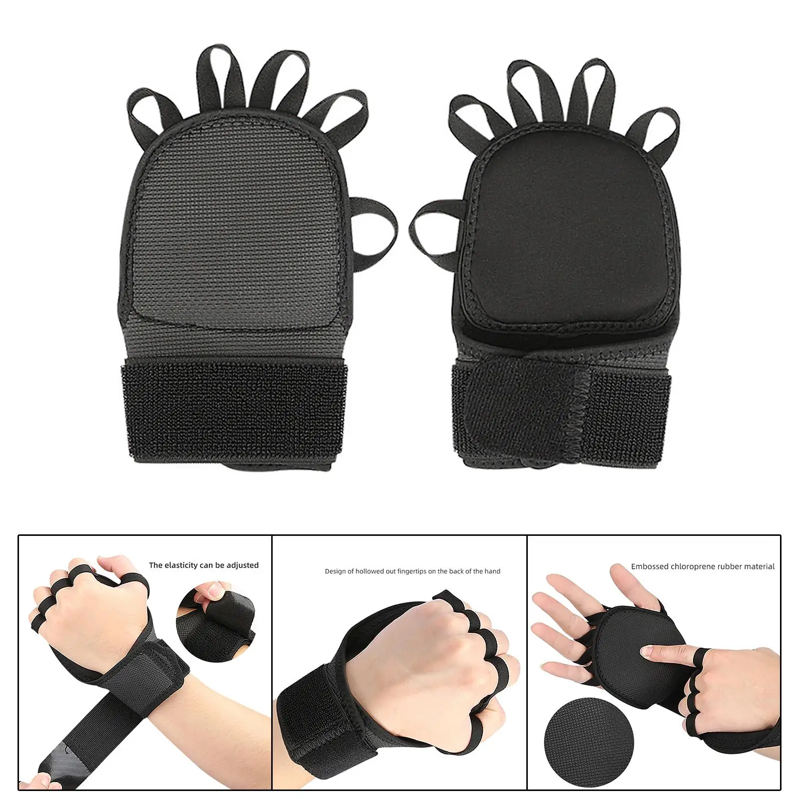 Power Lifting Hand Grips Gym Gloves Non Slip Workout Adults Gymnastics Grips for Powerlifting Dumbbell Fitness Shrugs Deadlift