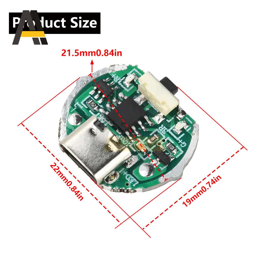 10W DIY 손전등 제어 마더 보드 LED 드라이버 제어 보드 밝기 스위치가있는 충전 보호 조정 가능