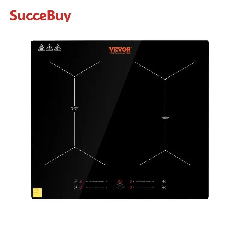 Wbudowana płyta indukcyjna VEVOR 4 palnik 24 Cal elektryczna wbudowana kuchenka indukcyjna ze sterowaniem dotykowym 220-240V bez wtyczki
