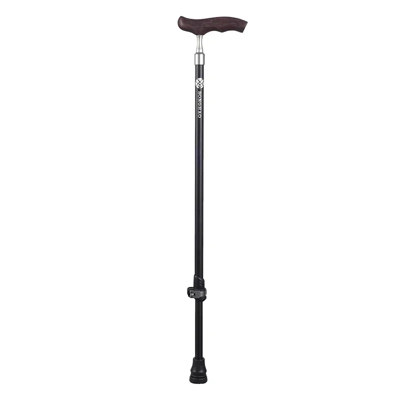 

Comfortable Grip Elderly Crutches Height Adjustable Non-Slip Small Four-Legged Aluminum Alloy Telescopic Armrest Walking Stick