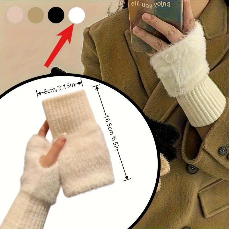 Hand Washable Fingerless Gloves for Women: Comfortable Soft Warm Design, Fashionable Winter Gloves for Cold Weather & Casual Use - 5