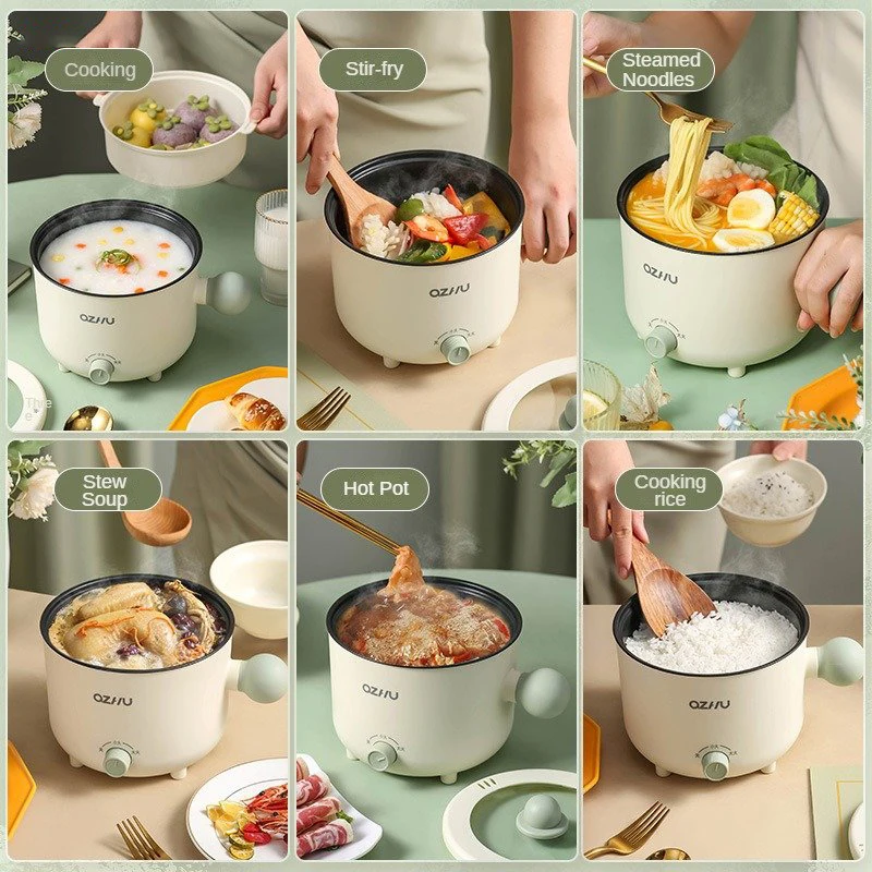 1.8l Multi-function Electric Cooker 600w Double-layer Rice Cooker Household Smart Hot Pot Wok Non-stick Rice Cooker 6