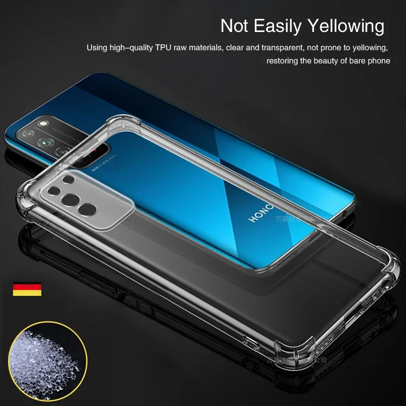 Crystal Clear Airbag Anti-Knock Silicone Phone Case with Soft Lens Protection