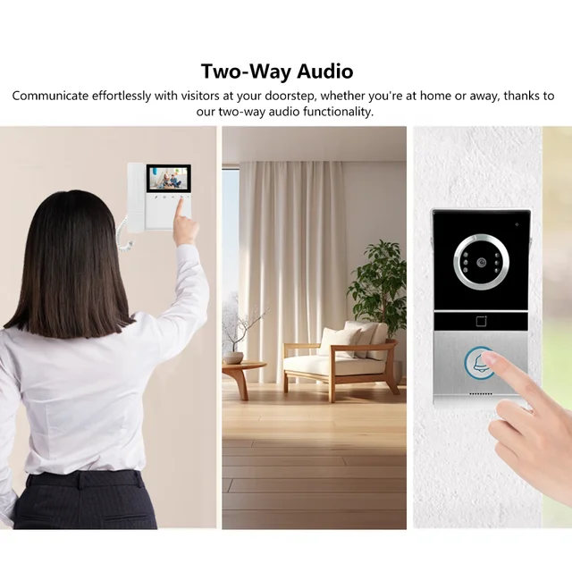 720P Video Doorbell 4.3‘’ Color  Screen Home Intercom Kits for RFID Access Control System Villa 2