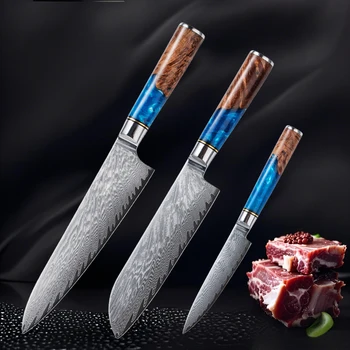 67-Layer Damascus VG10 Chef Knife Set 1