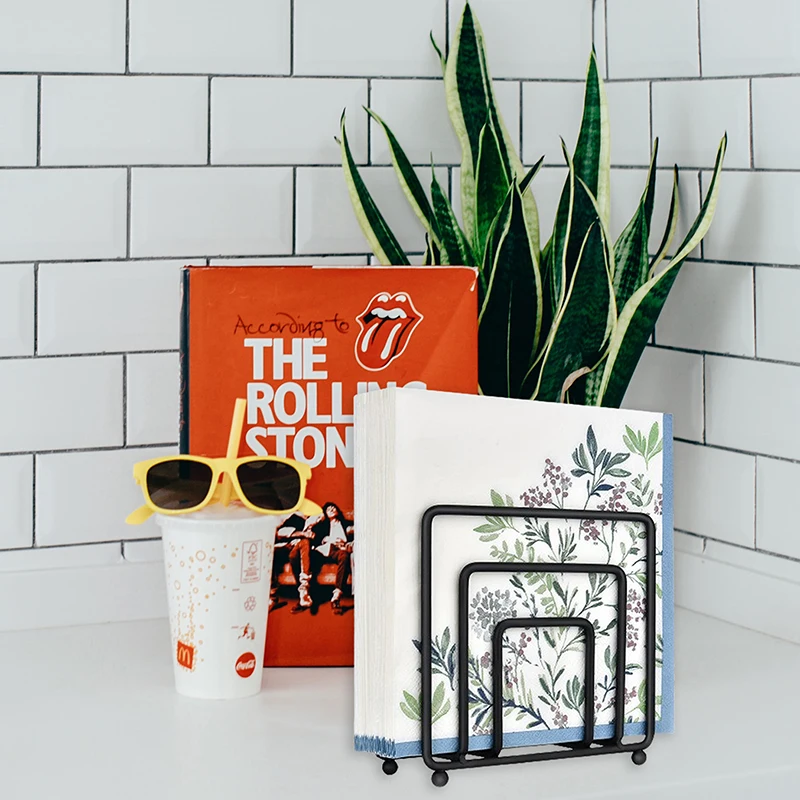 Napkin Holder for Table Modern Metal Black for Kitchen Dining