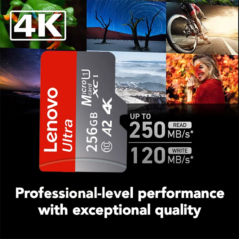 Lenovo SD Card 2TB 1TB High Speed 512GB 128GB Micro TF Memory Card 4K Video Storage Android Phone Drone Gaming Travel Tech memory card