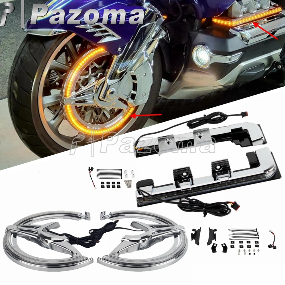 

Дисковые тормозные диски для мотоциклов, светодиодсветильник лампа, декоративная лампа + светильник освещения двигателя для Honda Gold Wing Tour DCT воздушная подушка безопасности 18-2021