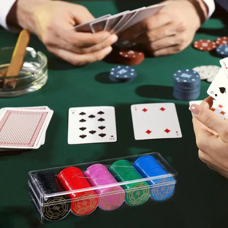 Acrylic Poker Chips Tray 1PC 100 Chips Case Box Holder Collectibles Craft
