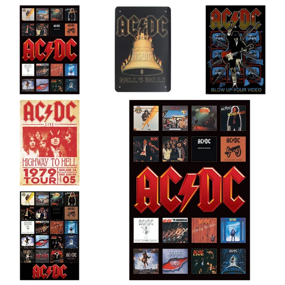 

Ucland Ac-dc Hell's Bells металлический жестяной знак Настенный декор 20x30 см жестяные знаки винтажный Забавный домашний декор искусство мотоцикл гараж