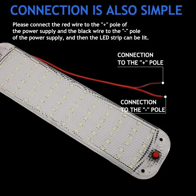 72LED Truck Cargo Light 12-80V Wide Voltage Waterproof Interior Lights Panel for RV Camper Van Cabin Super Bright Ceiling Lamp