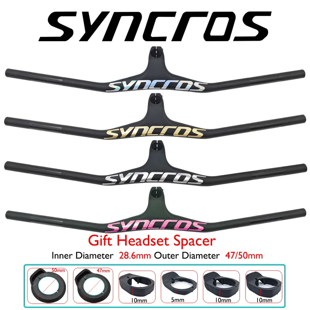 SYNCROS-Integrated Cockpit Handlebar for Mountain Bike, MTB Handlebars, Bicycle Parts, 28.6mm -17 Degree Carbon, 660 ~ 800mm