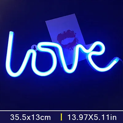 decorative night lights LED Neon Lights Love Shape Night Light Sign Lamp (Battery box + USB) Double Powered Nightlight for Indoor Christmas Wedding best night light Night Lights