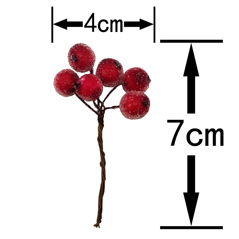 (10pcs/bag) 4x7cm Christmas Berry Flower Bundle Crystal Berry Imitation Fruit Xmas Tree Decoration Wedding Decoration Wreath DIY