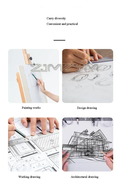 Tubo Portadisegni Telescopico - Portarotoli Carta Da Disegno Con Cinghia Trasporto Nero - Foto 4