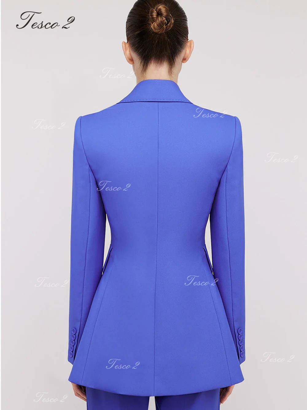 2 Pieces Women Suit Slim Fitting Waist Pinched Long Tube Wide Leg Suit Pants Suit For Ladies For Daily Commuting Suit