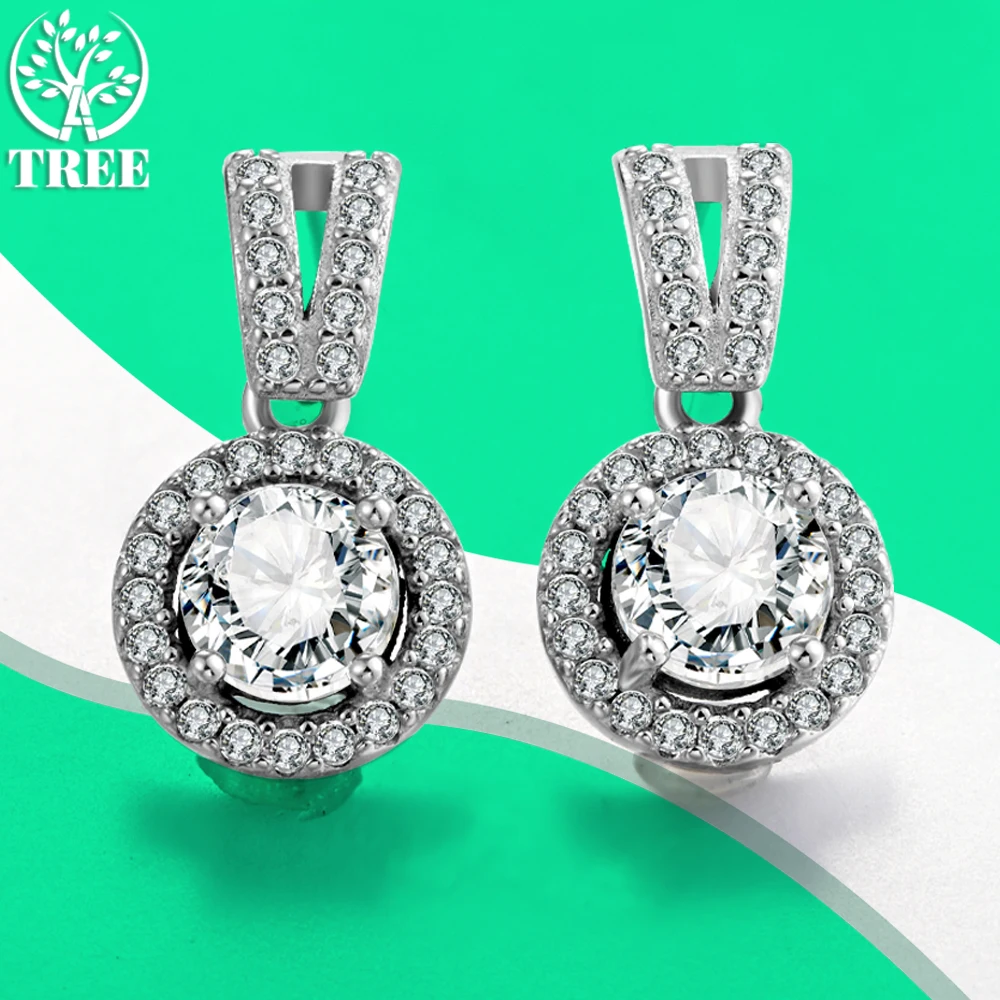 

ALITREE 0.5ct D Color Moissanite Earring Sparkling Diamond 100% 925 Sterling Sliver Drop Earring for Women Wedding Jewelry Gifts