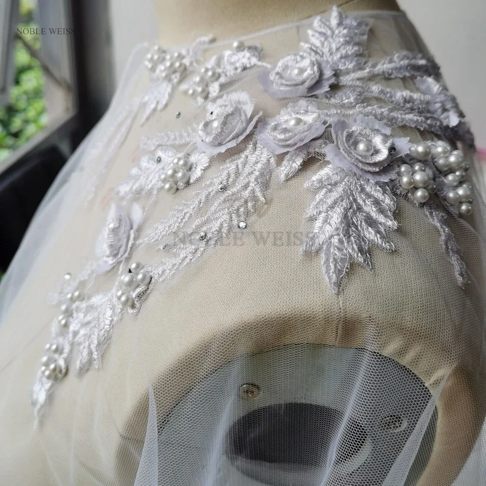 Soft Tulle Wedding Cape Shoulder Appliques Bridal Bolero Jacket Lace Women Formal Wear Wrap Customized