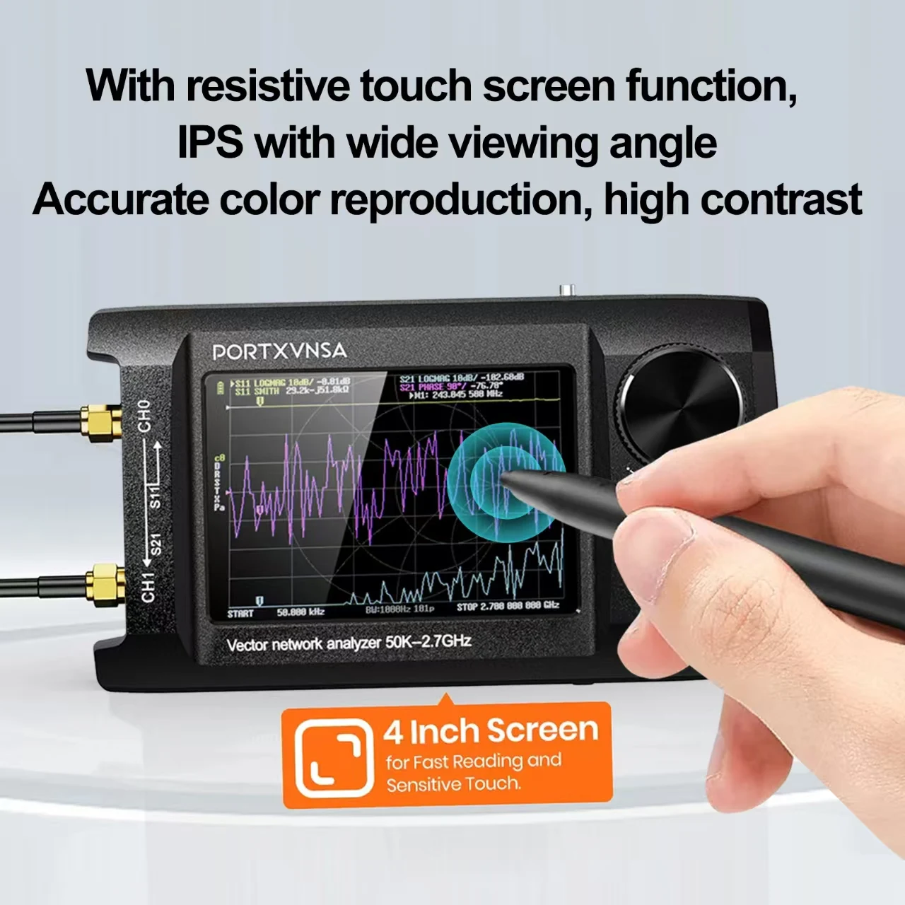 50KHz  2.7GHz PORTXVNSA NanoVNA-H4 Plus VNA 벡터 네트워크 분석기 안테나 분석기