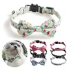 Floral Small Cat Collar Safety Breakaway With Bell Buckle Pet Collars Flower Cute Dog Goats Collier Chain Bowknot Adjustable 1