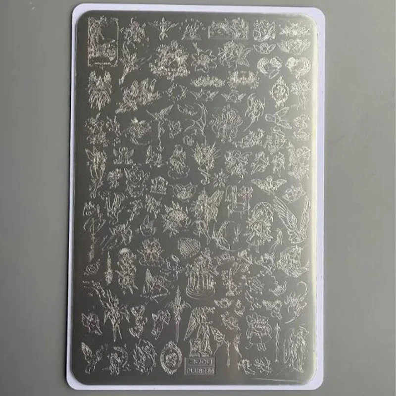 네일 아트 스탬핑 플레이트 전송 강철 플레이트 교회 창 실루엣 고급 패턴 네일..