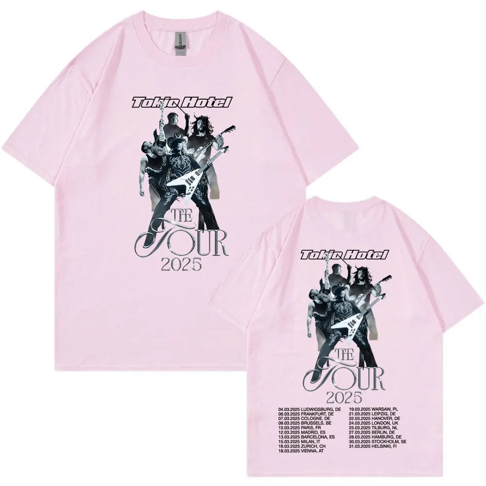 German Rock Band Tokio Hotel The Tour 2025 T Shirts Men Hip Hop Punk Gothic T-shirt Cotton Casual Loose Short Sleeve T-shirts 4
