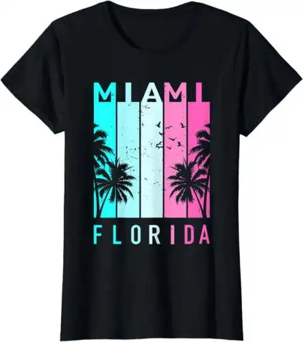 

Женские топы Ретро Майами Флорида пляжный сувенир Повседневная футболка