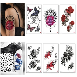 Waterproof Temporary Tattoo Sticker Flower Rose Arm  Water Transfer Tattoo Hipster Tatoos Woman Tattoo Body Art Fake Tatto