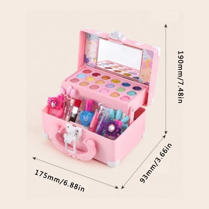 Kids Makeup Cosmetics Playing Box Princess Makeup Girl Toy Play Set Lipstick Eye Shadow Safety Nontoxic Kids Toys For Girls 4