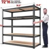 72" H Garage Shelving Heavy Duty Storage Shelves 2000LBS Adjustable 5 Tier Metal Storage Shelving for Garage Storage 3