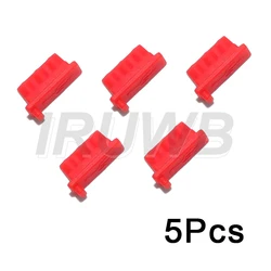 Set of 5 Silicone USB Dust Protection Plugs (Red)