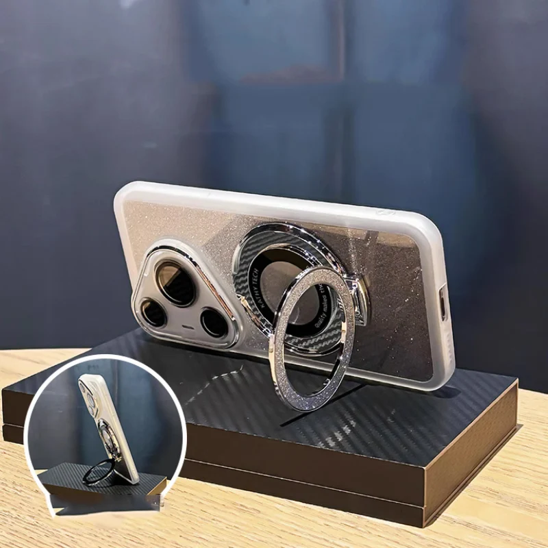 Luxury Glitter Ring Stand Magnetic Protective Case - Elegant TPU Cover