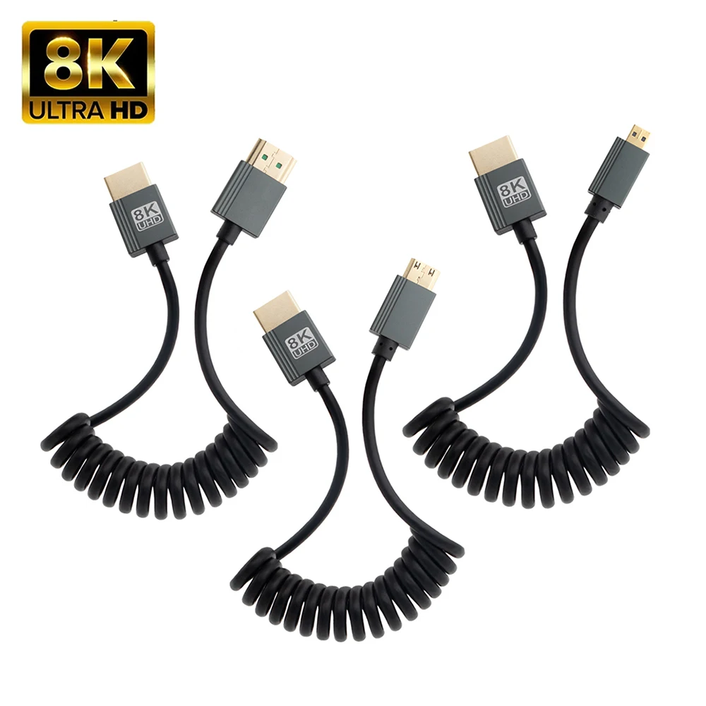 Portable 8K UHD HDMI Cable For PC Tablet DV Camera Monitor HDTV
