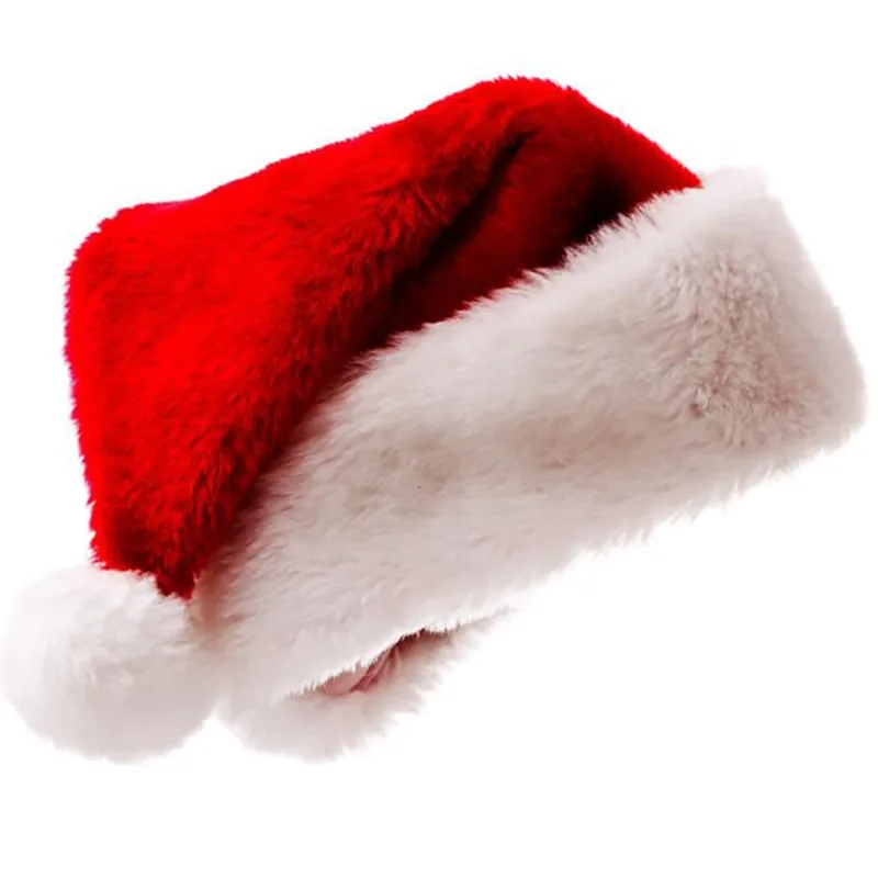 Description Picture 4 of itemChristmas Santa Hat Xmas Long Plush Holiday Red Hat For Adults And Kids Unisex 2023 New Year Festive Party Supplies