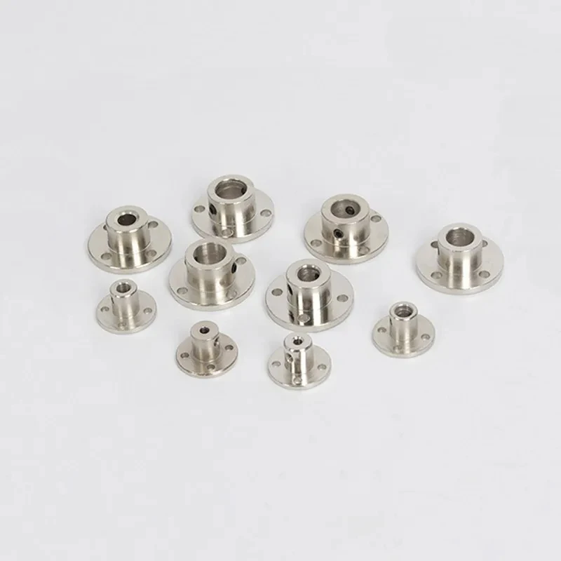 4-Pack M5 Flange Coupling Connectors - Threaded Shaft Gear Motor Couplings For DIY Projects
